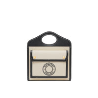 Mini sac Pocket en toile et cuir à logo - Black