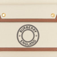 Mini sac Pocket en toile et cuir à logo - Tan