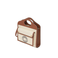 Mini sac Pocket en toile et cuir à logo - Tan