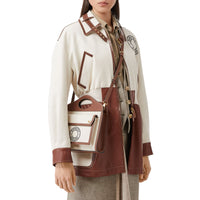 Mini sac Pocket en toile et cuir à logo - Tan
