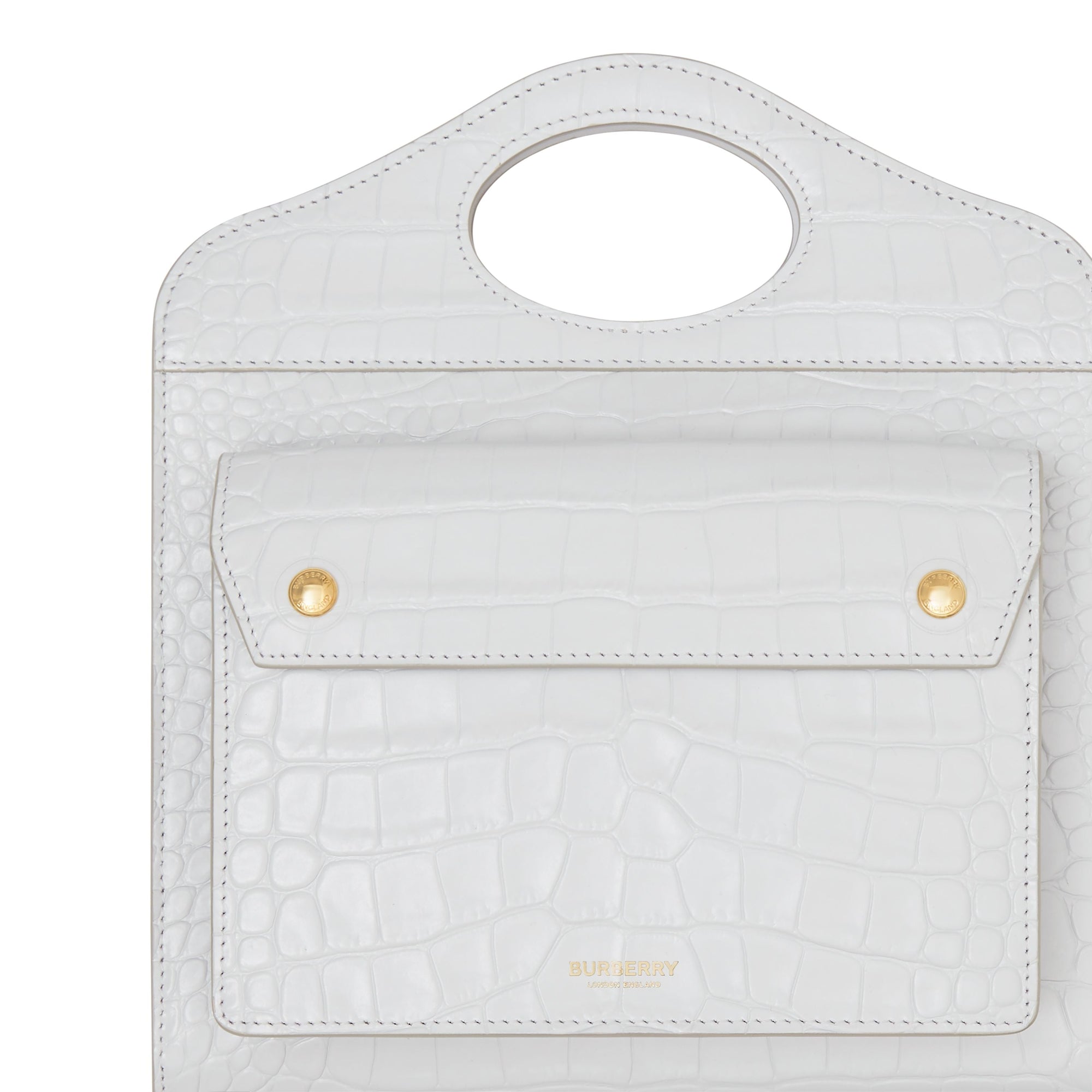 Mini sac pocket en cuir embossé - Light Pebble Grey