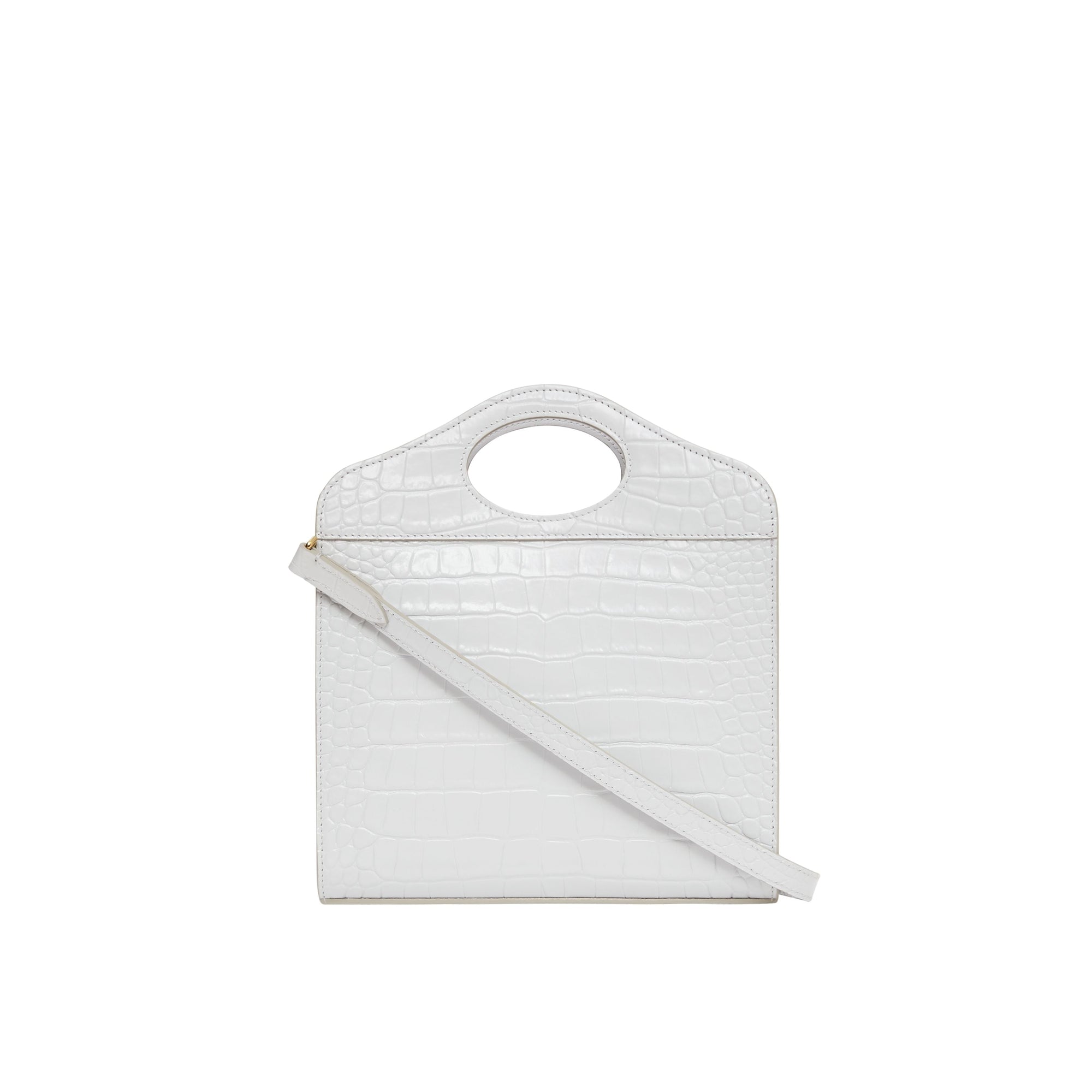 Mini sac pocket en cuir embossé - Light Pebble Grey