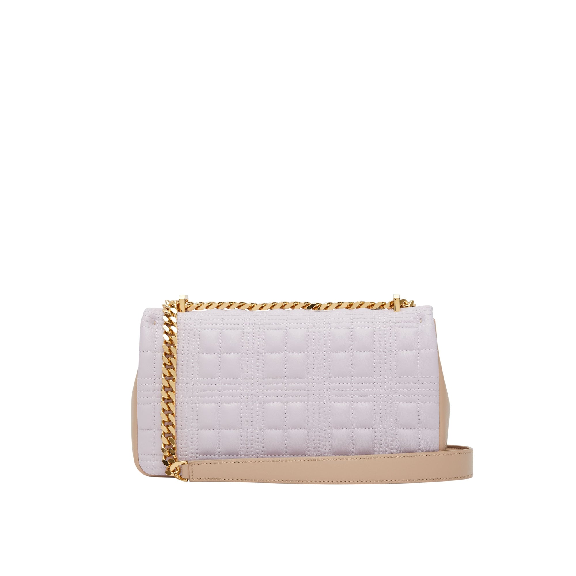 Petit sac Lola en cuir d'agneau bicolore matelassé - Palethis & Soft Fawn