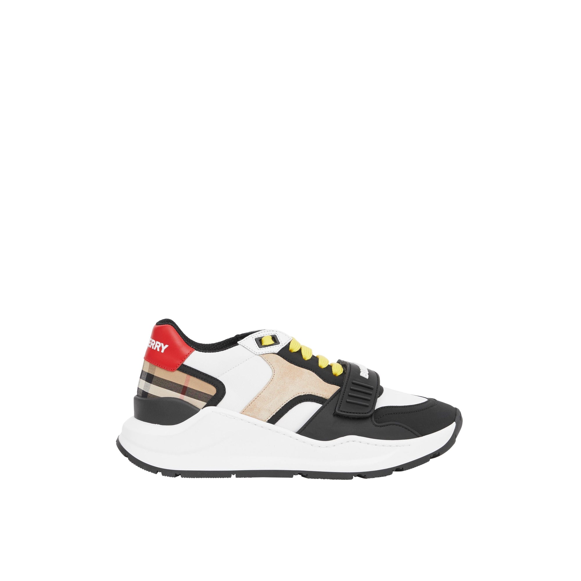 Sneakers en cuir velours à motif Vintage check - Archive Beige