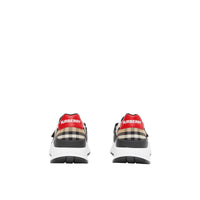 Sneakers en cuir velours à motif Vintage check - Archive Beige