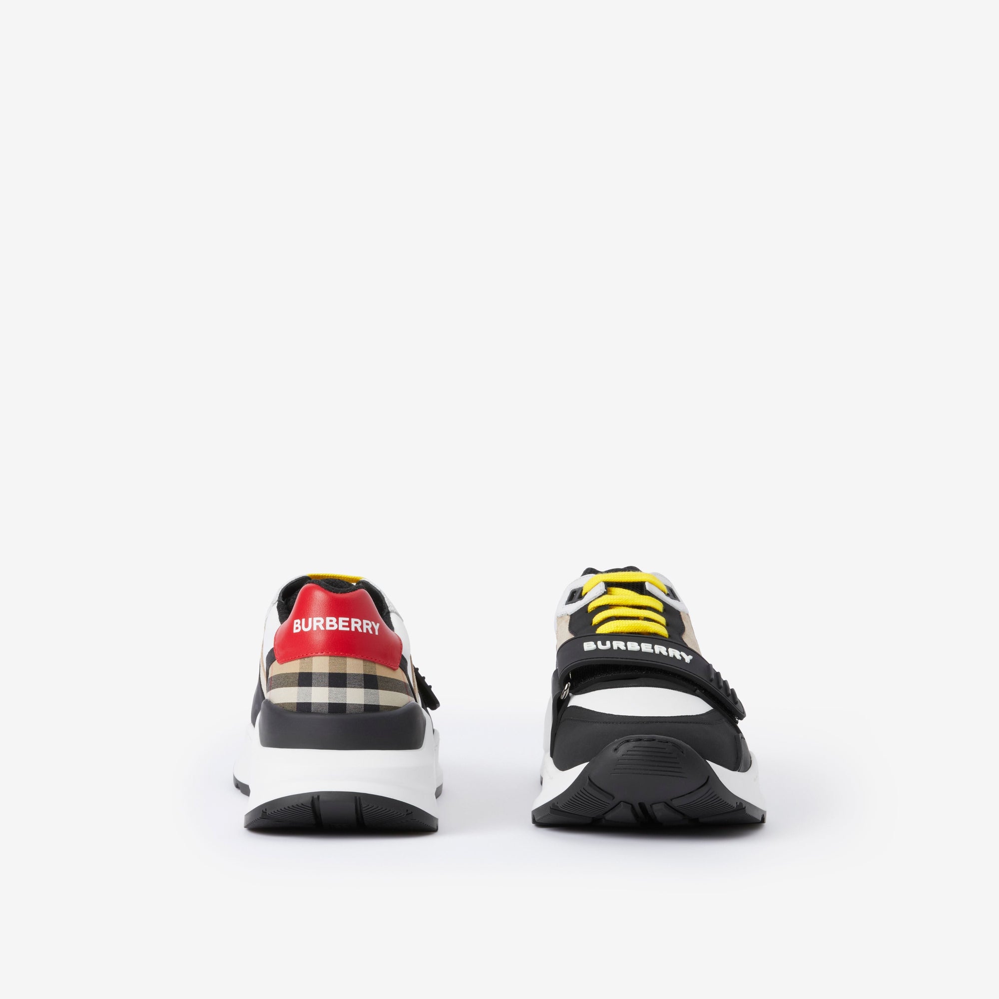 Sneakers en cuir velours à motif Vintage check - Archive Beige