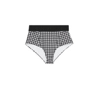 Bas de bikini vichy avec bande à logo - Black Check