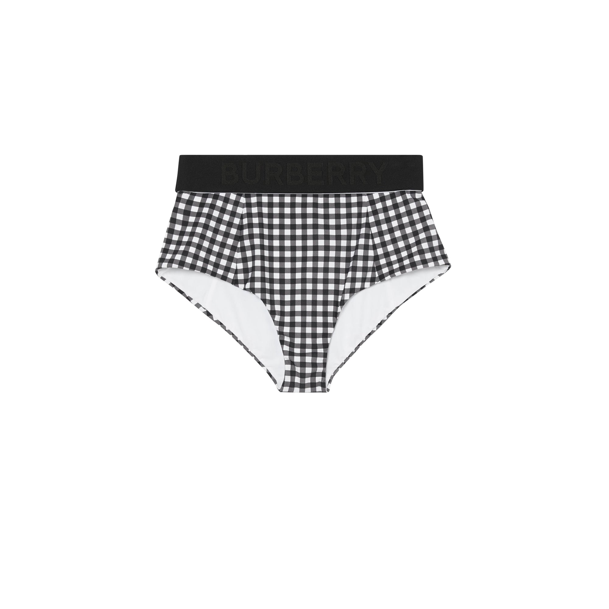 Bas de bikini vichy avec bande à logo - Black Check
