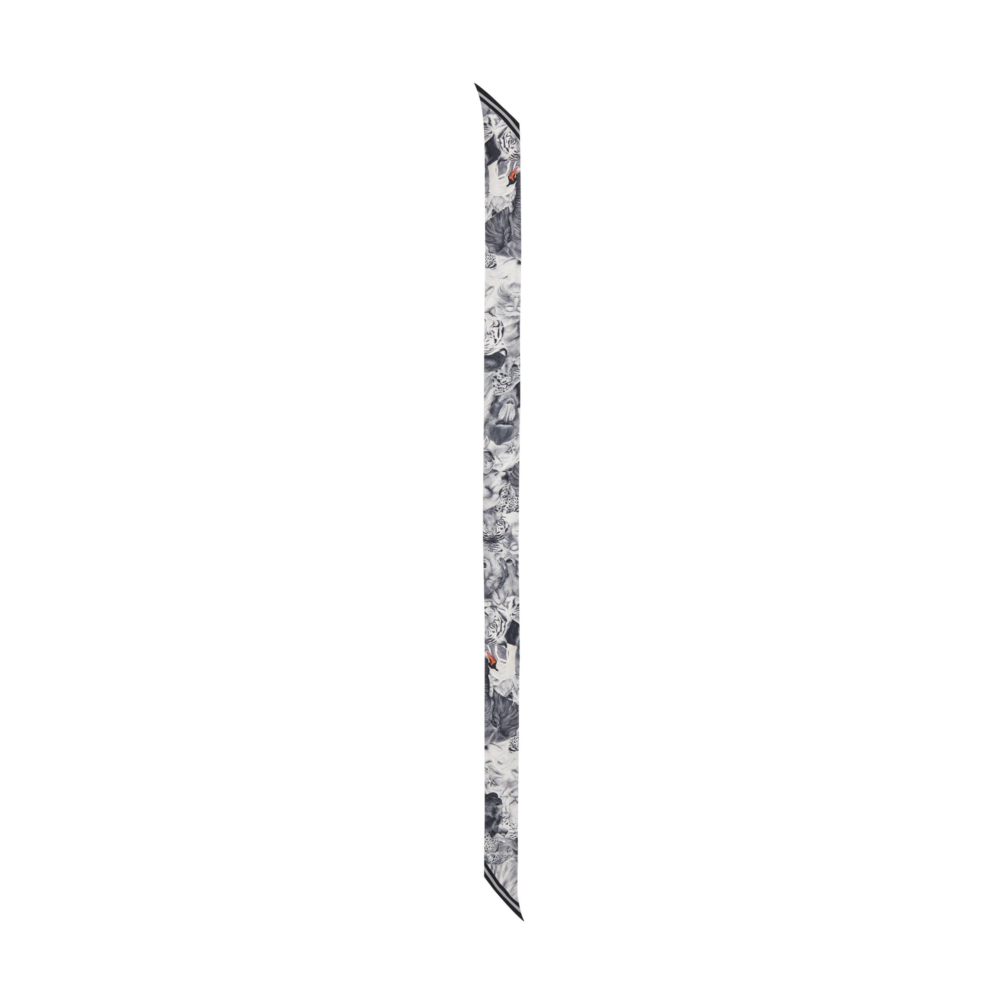 Foulard ultrafin en soie avec logo et imprimé animalier - Vanilla