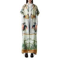 Cape en sergé de soie à imprimé montage - Multicolour