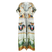 Cape en sergé de soie à imprimé montage - Multicolour