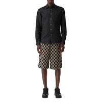 Chemise en lin à logo brodé - Black