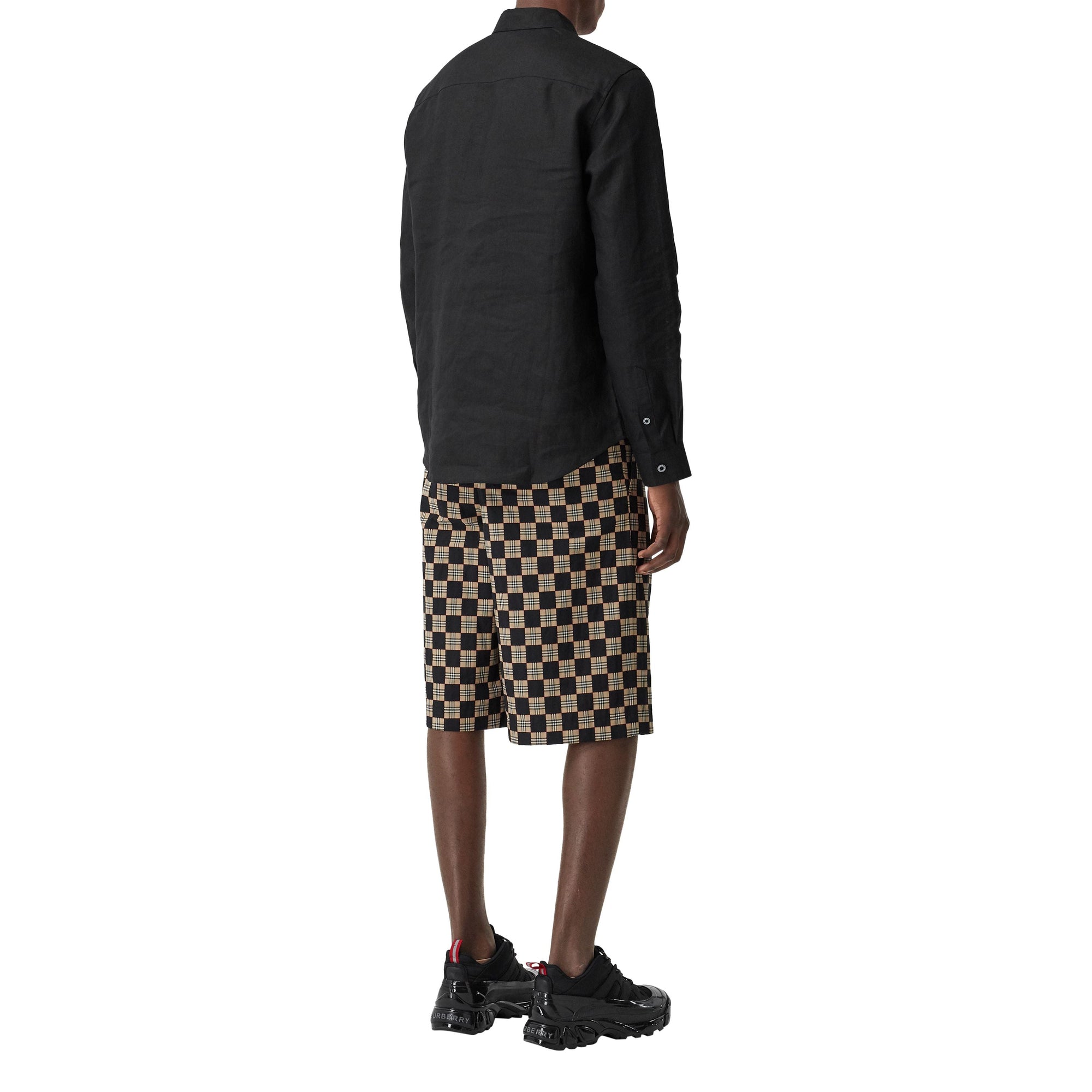 Chemise en lin à logo brodé - Black