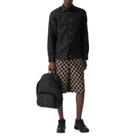 Chemise en lin à logo brodé - Black