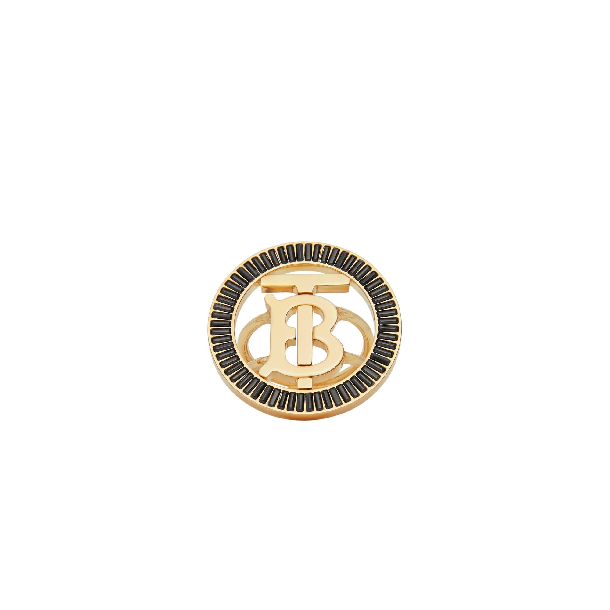 Bague Monogram plaquée or avec cristal - Light & Jet Black