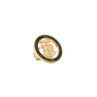 Bague Monogram plaquée or avec cristal - Light & Jet Black