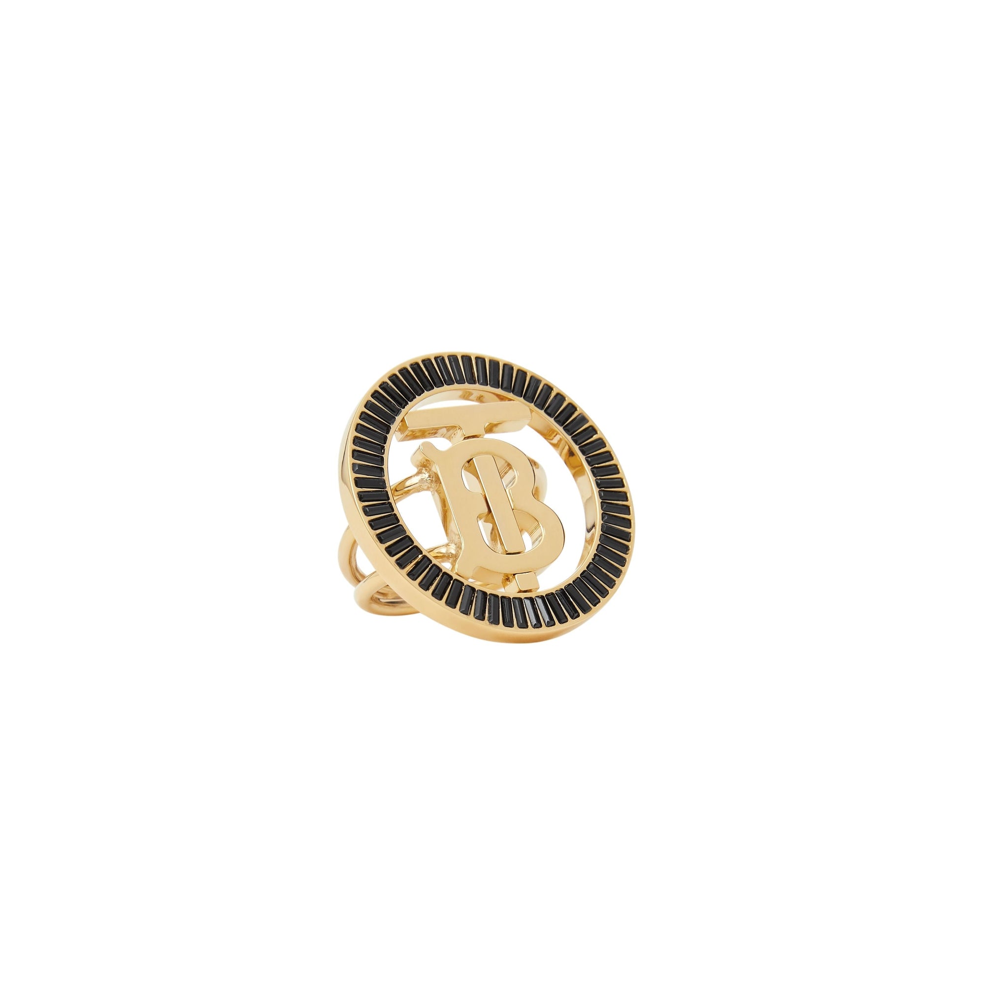 Bague Monogram plaquée or avec cristal - Light & Jet Black