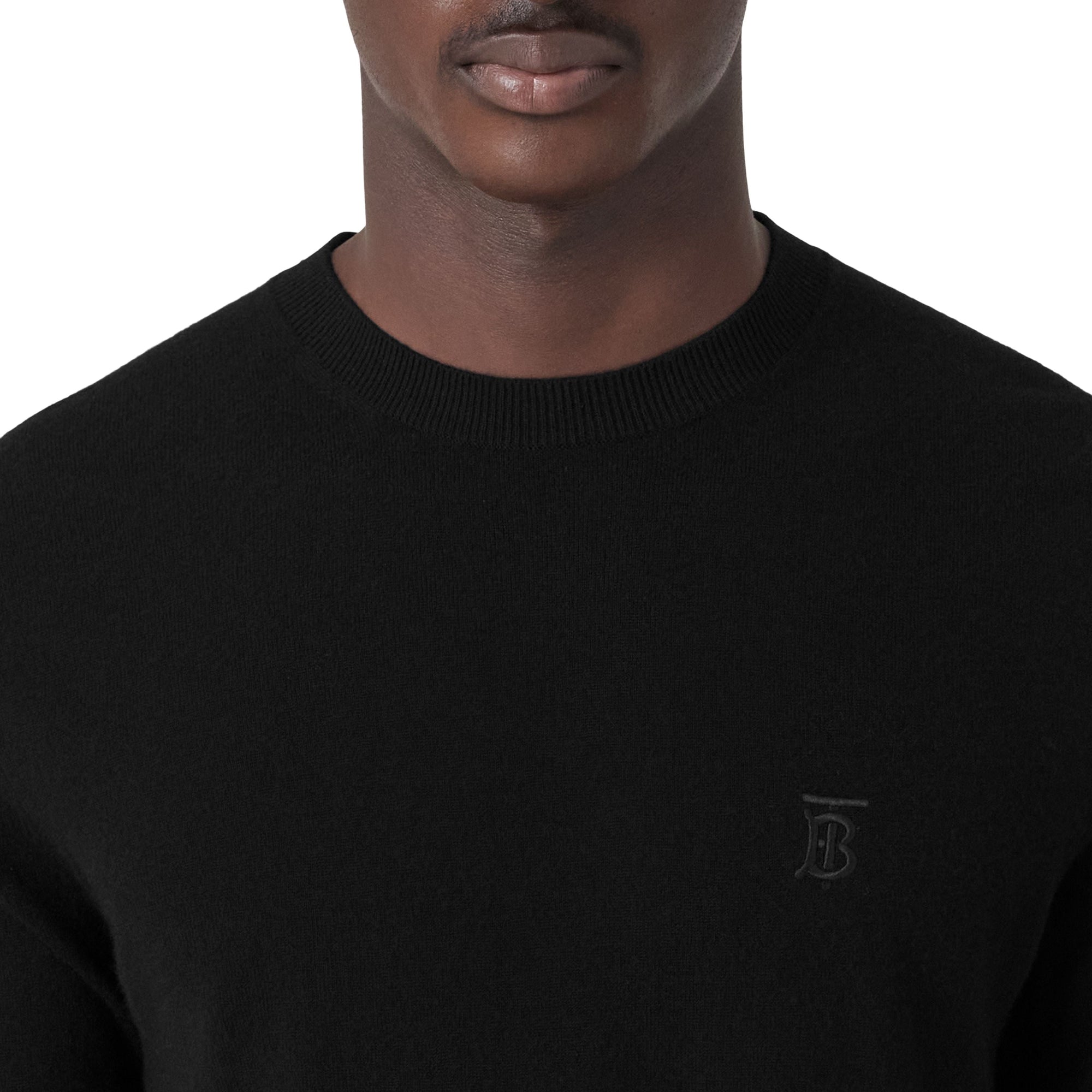 Pull en cachemire à motif monogramme - Black