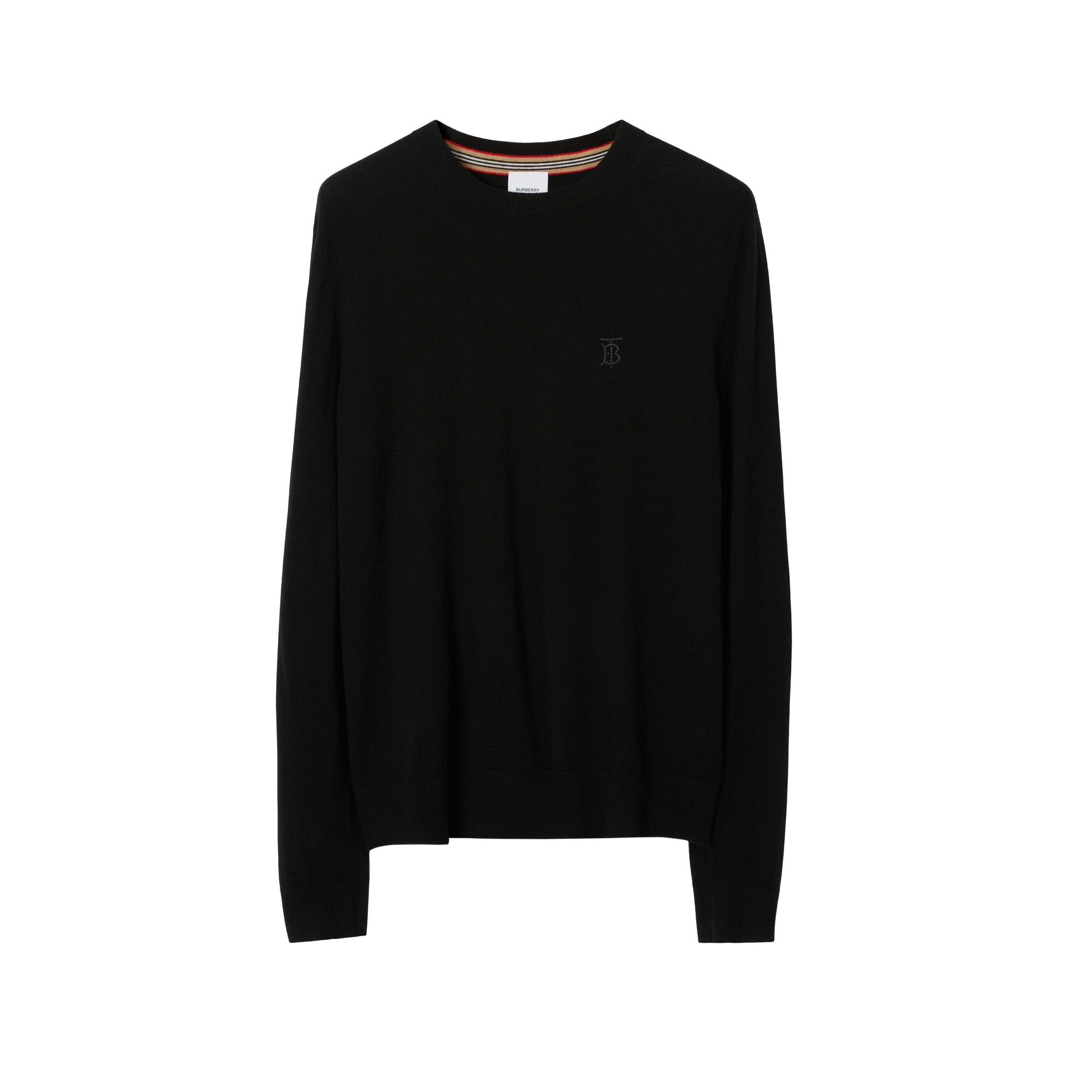 Pull en cachemire à motif monogramme - Black