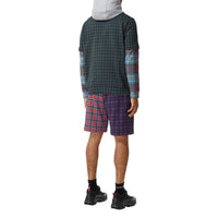 Sweat à capuche et motif check façon patchwork - Deep Green