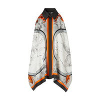 Chemise sans manches en soie à imprimé carte - Taupe Grey