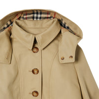 Trench en sergé de coton avec capuche amovible - Honey