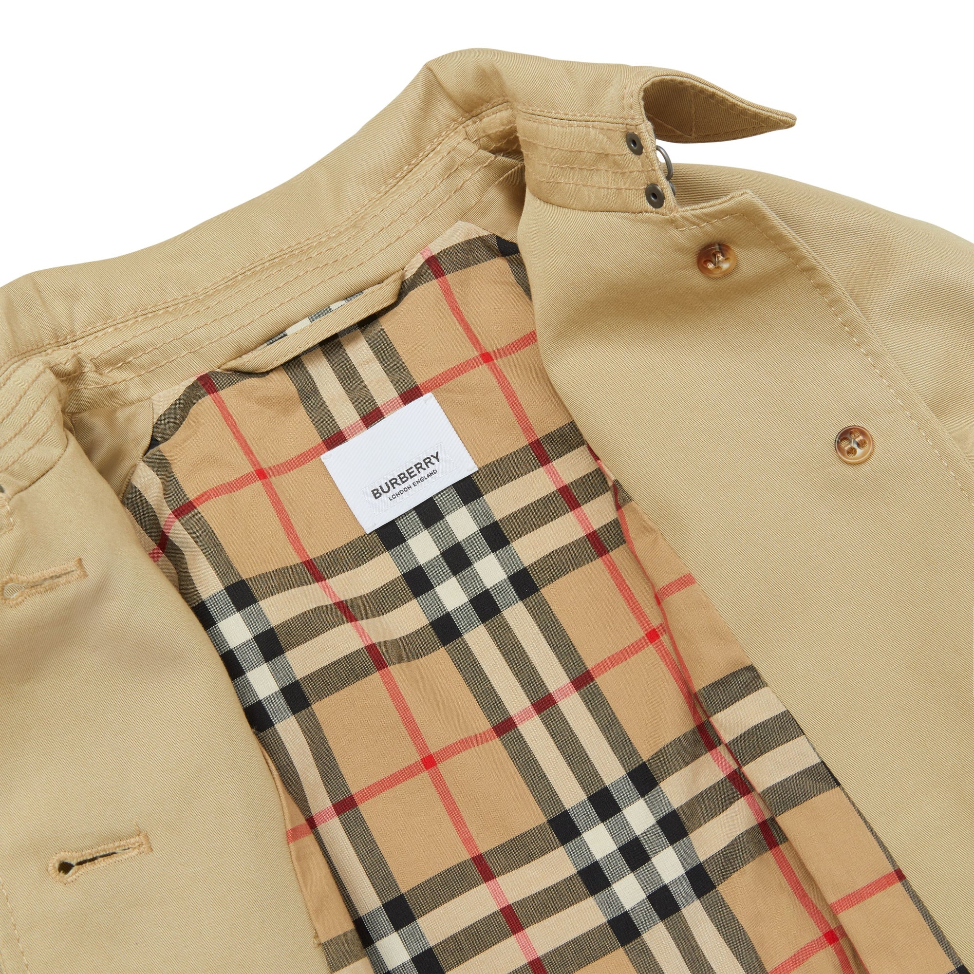 Trench en sergé de coton avec capuche amovible - Honey