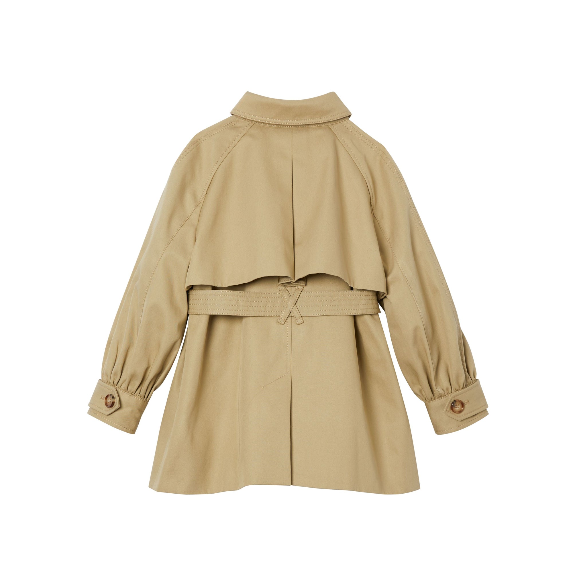 Trench en sergé de coton avec capuche amovible - Honey