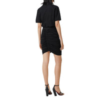 Polo oversize en piqué de coton avec daim - Black