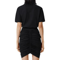 Polo oversize en piqué de coton avec daim - Black