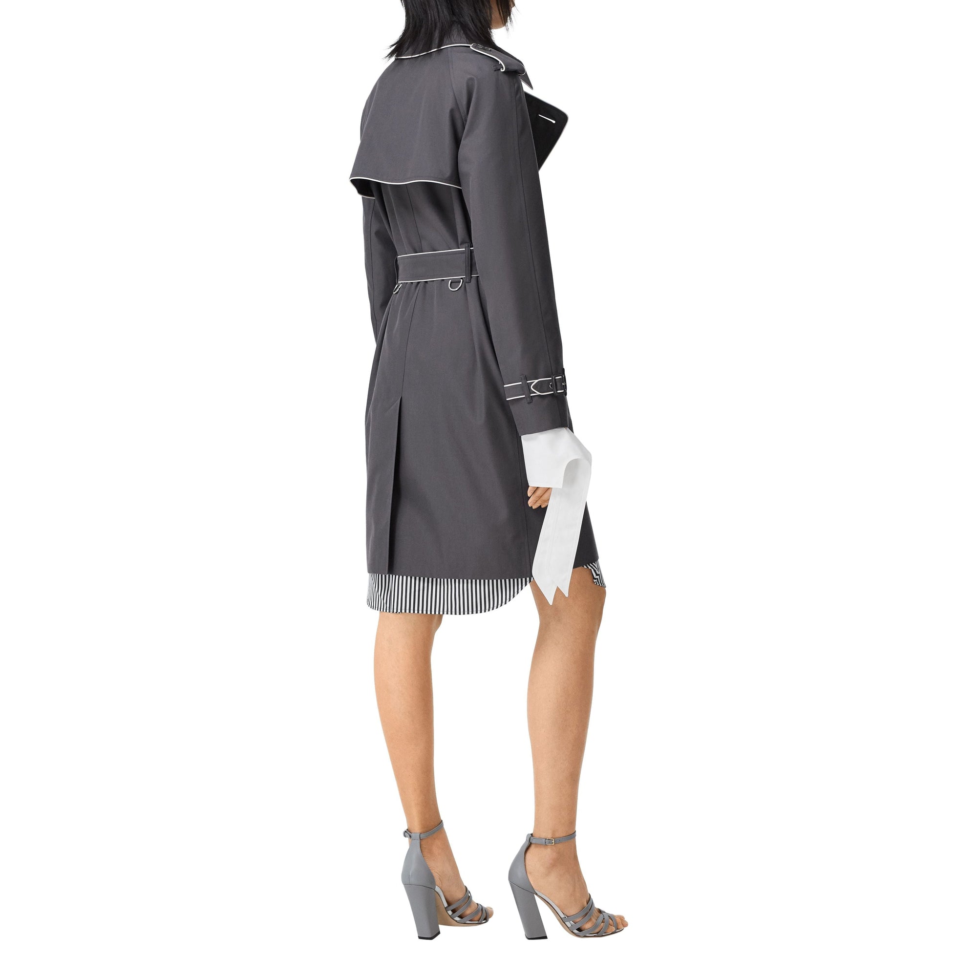Trench en gabardine de coton passepoilé - Mid Grey