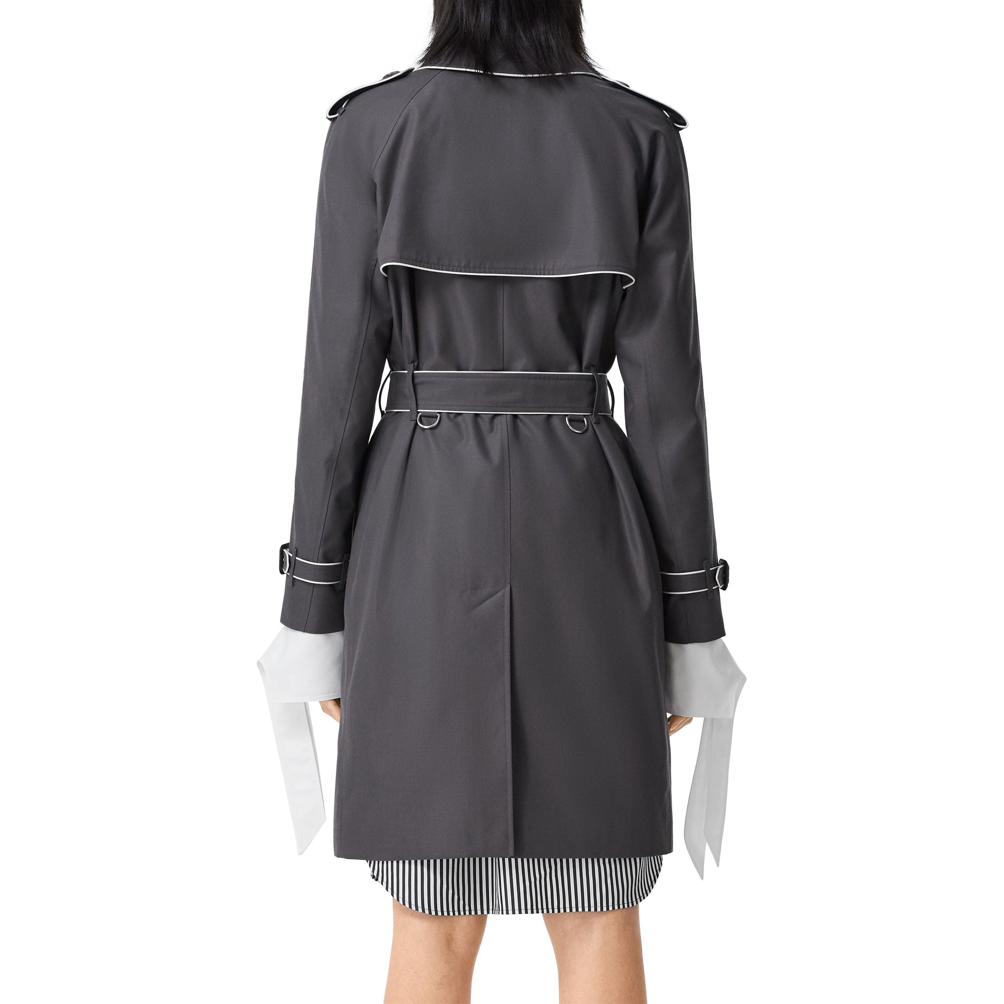 Trench en gabardine de coton passepoilé - Mid Grey
