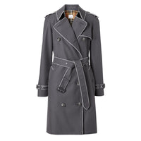 Trench en gabardine de coton passepoilé - Mid Grey