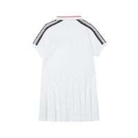 Robe polo en piqué de coton rayée Monogram - White