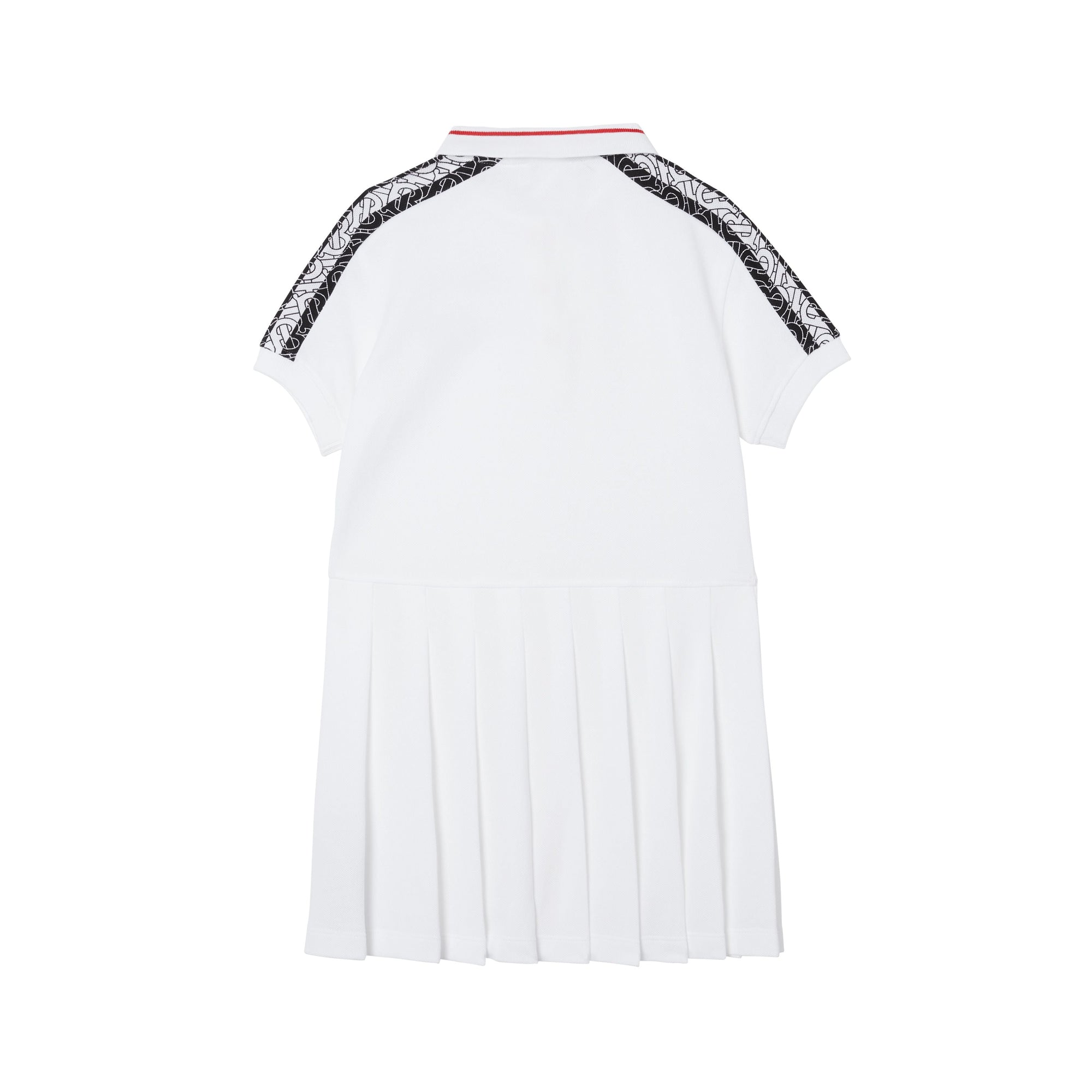 Robe polo en piqué de coton rayée Monogram - White