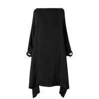 Robe coordonnées géographiques en satin de soie - Black