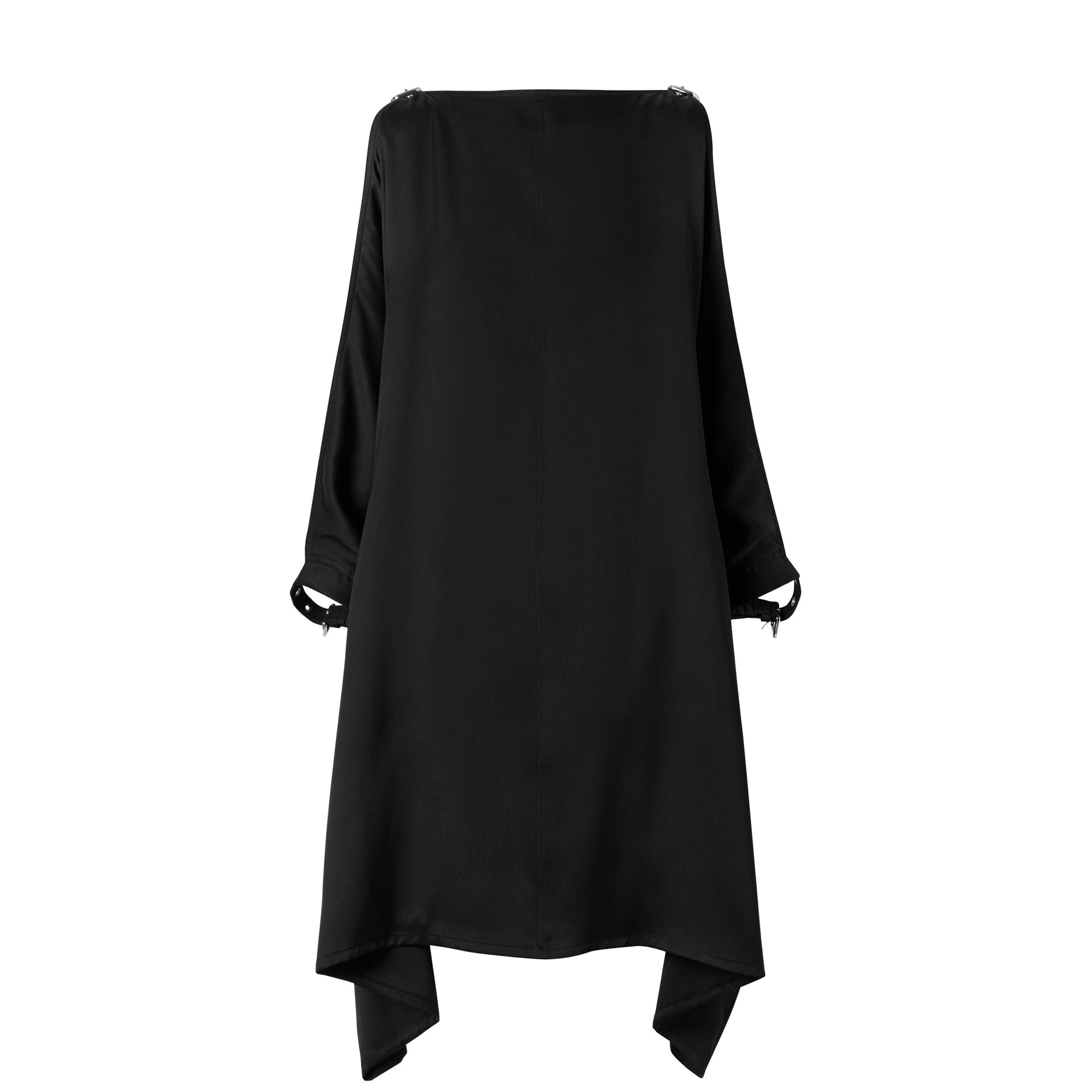 Robe coordonnées géographiques en satin de soie - Black
