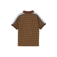 Polo en piqué de coton rayé Monogram - Bridle Brown