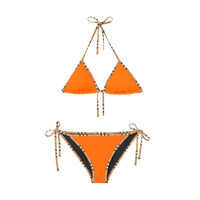 Bikini triangle avec rayures iconiques - Bright Orange