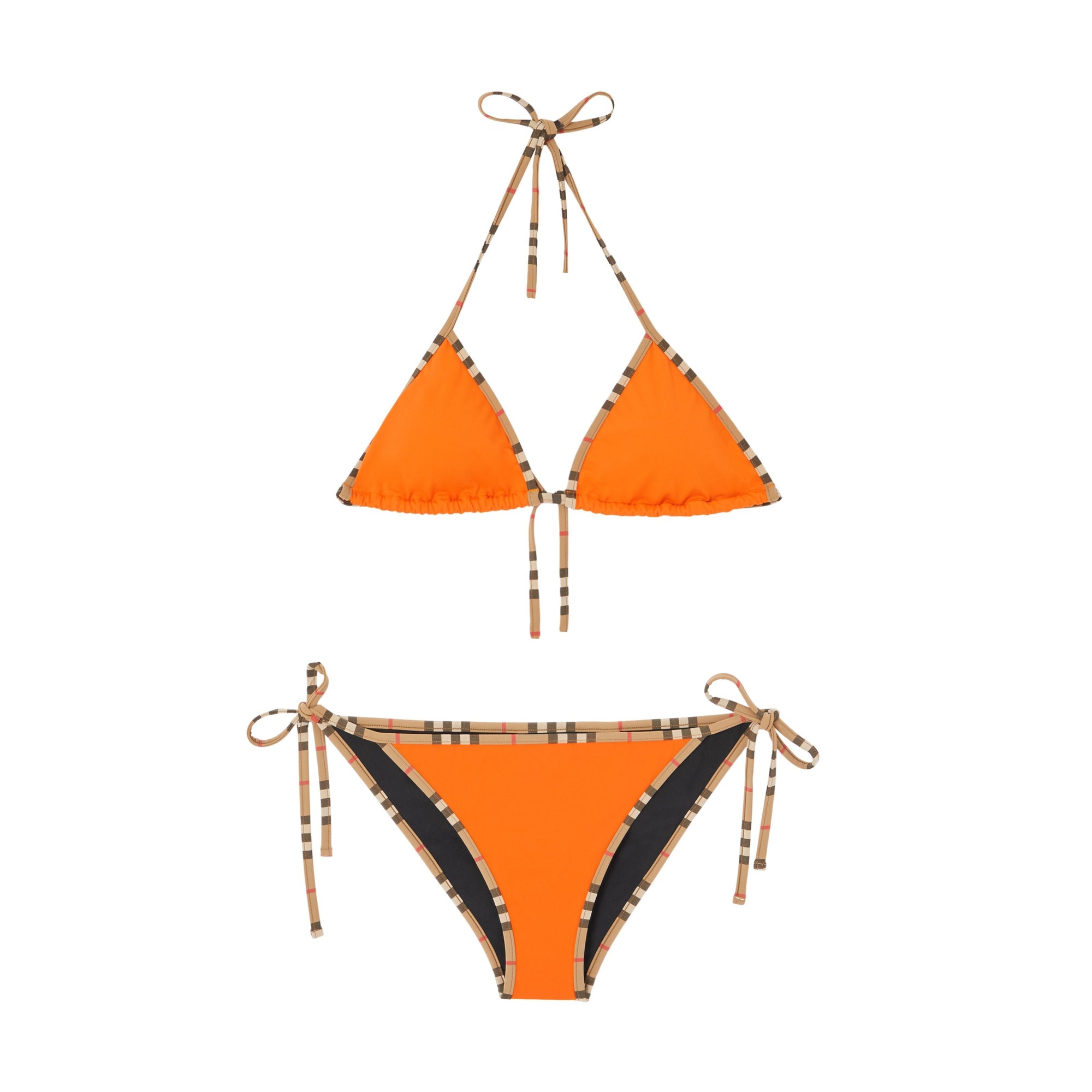 Bikini triangle avec rayures iconiques - Bright Orange