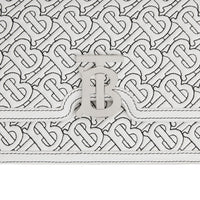 Petit sac TB en cuir d'agneau Monogram matelassé - Optic White