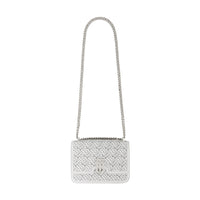 Petit sac TB en cuir d'agneau Monogram matelassé - Optic White