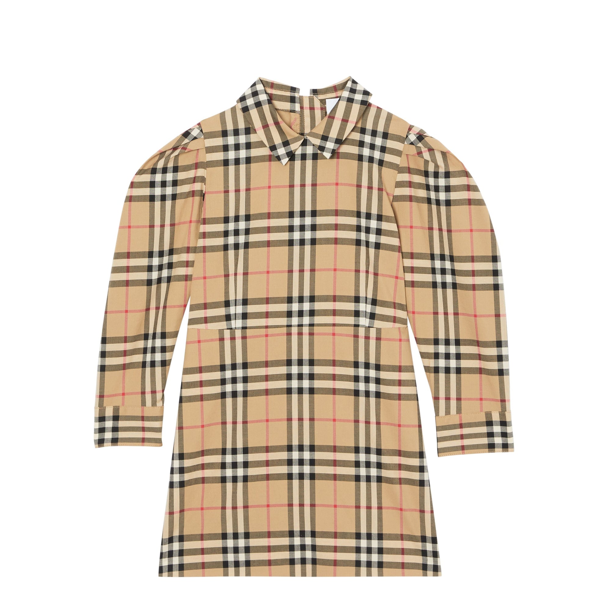 Robe à manches bouffantes en coton Vintage Check - Archive Beige Check