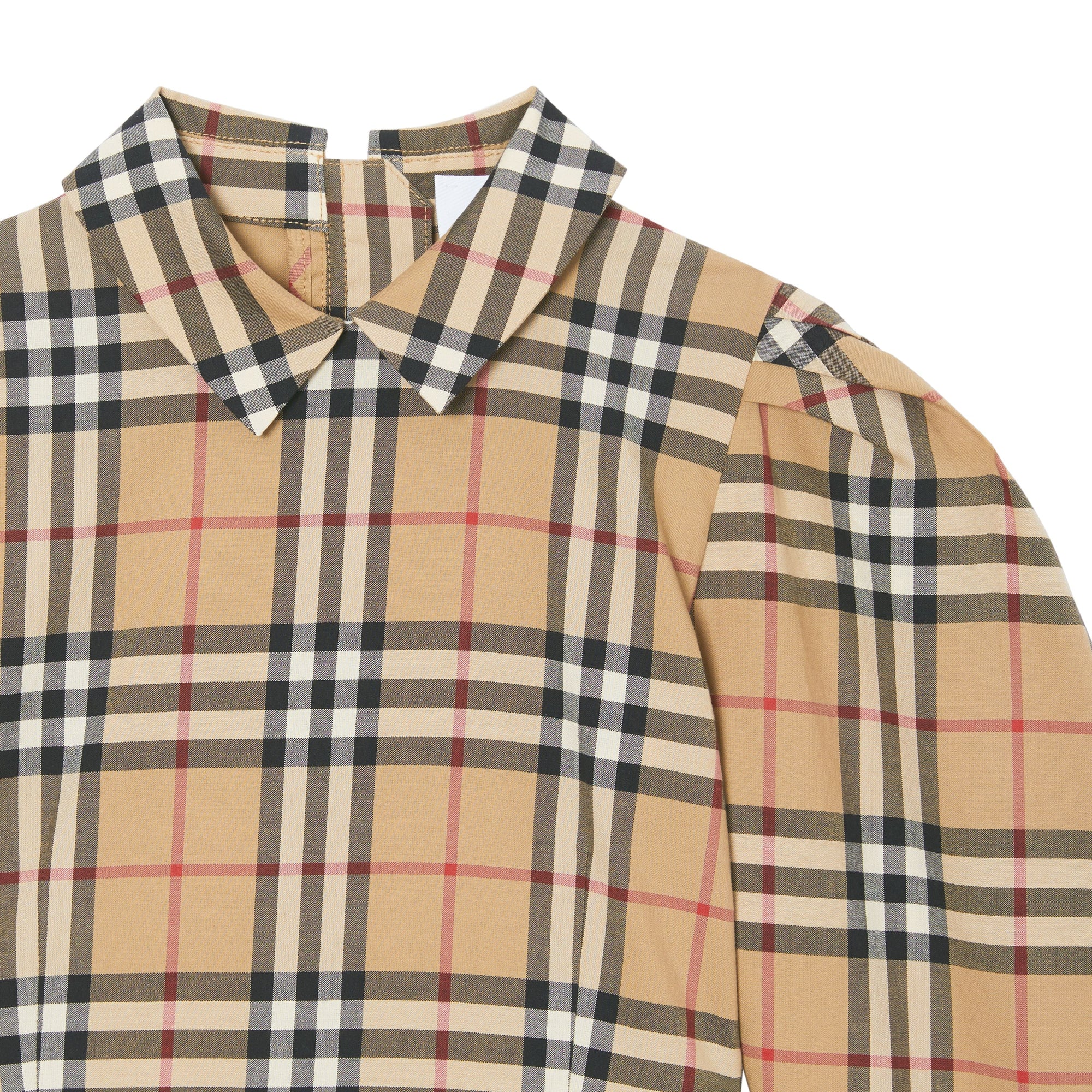 Robe à manches bouffantes en coton Vintage Check - Archive Beige Check