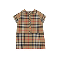 Robe en coton Vintage Check avec col Claudine - Archive Beige Check