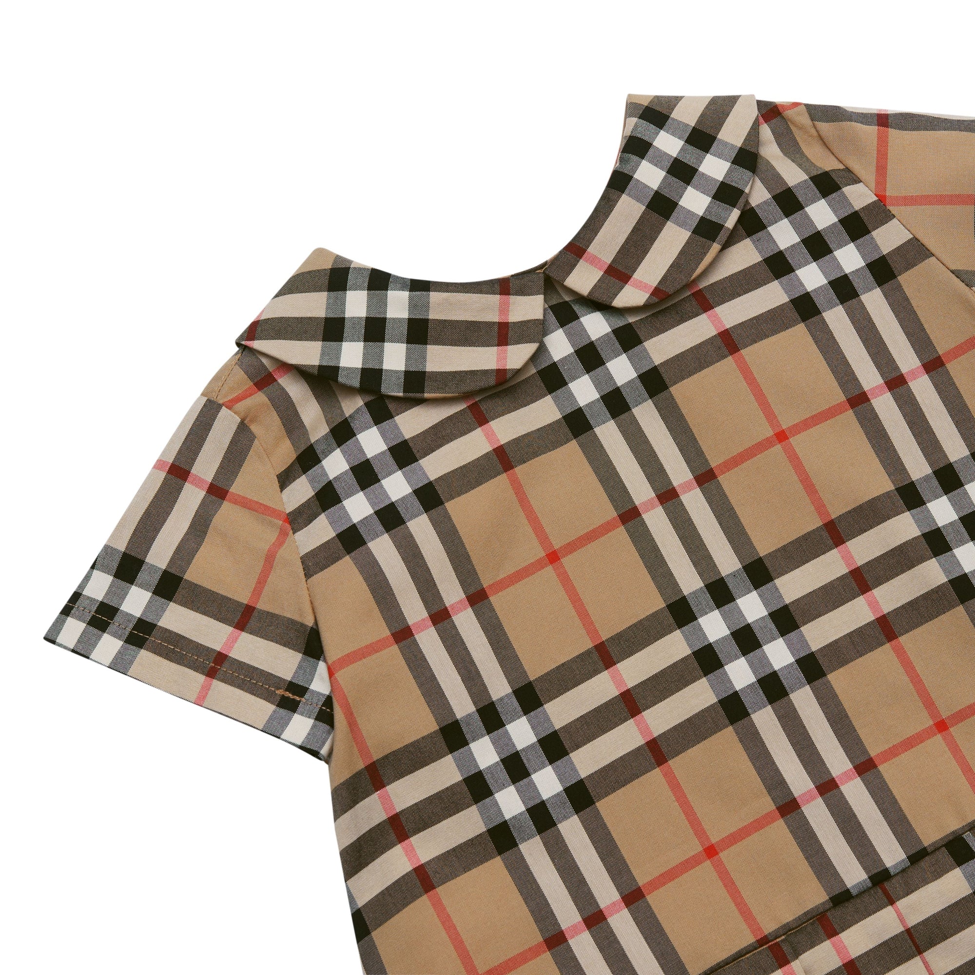 Robe en coton Vintage Check avec col Claudine - Archive Beige Check