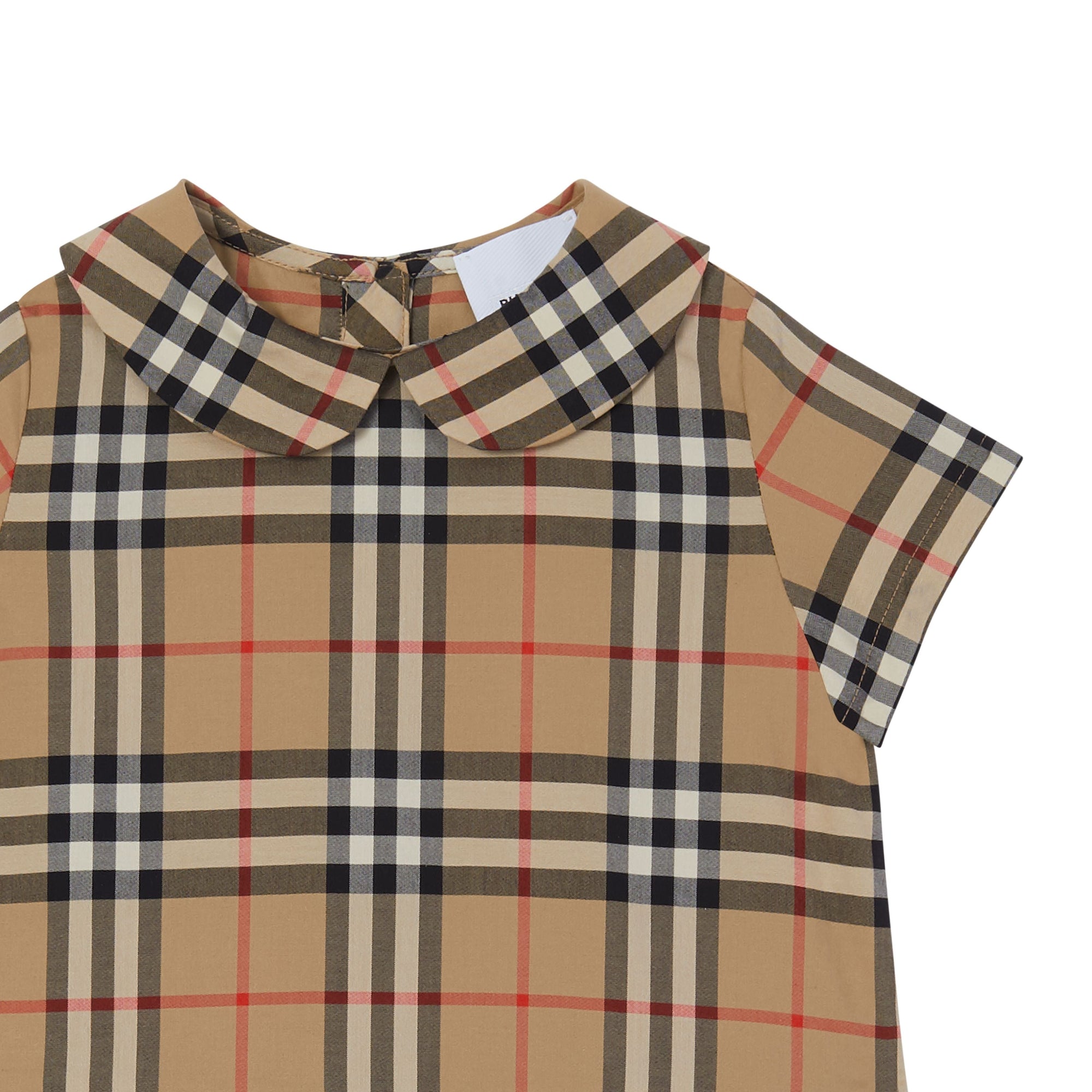 Robe en coton Vintage Check avec col Claudine - Archive Beige Check