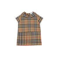 Robe en coton Vintage Check avec col Claudine - Archive Beige Check