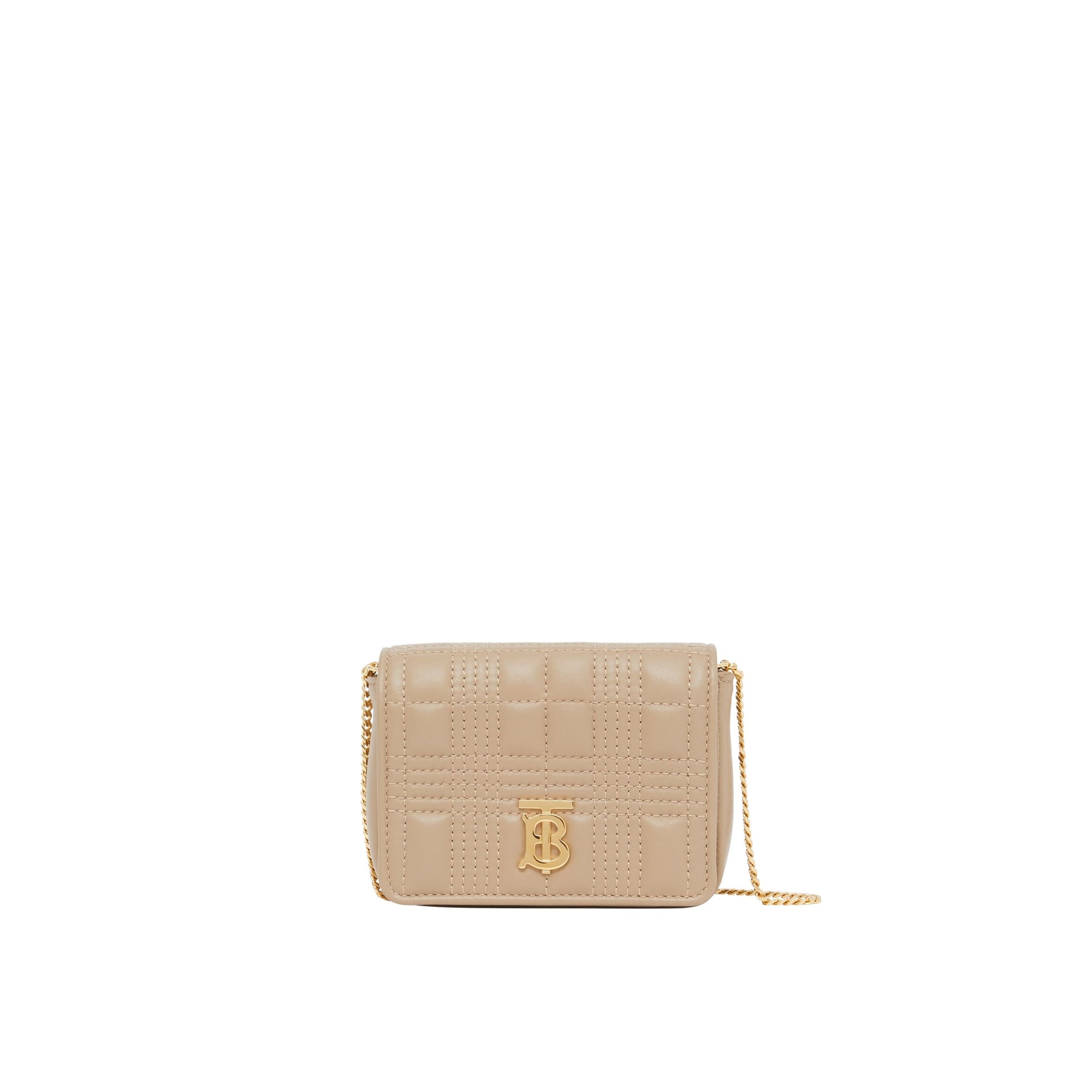 Micro sac Lola matelassé en cuir d'agneau - Honey