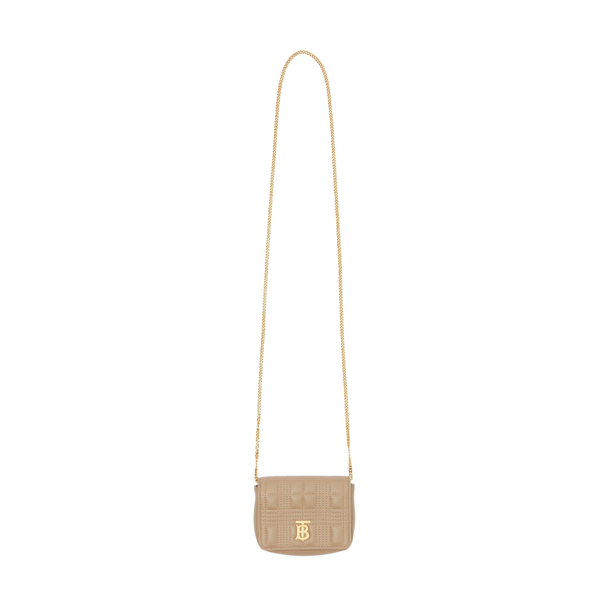 Micro sac Lola matelassé en cuir d'agneau - Honey